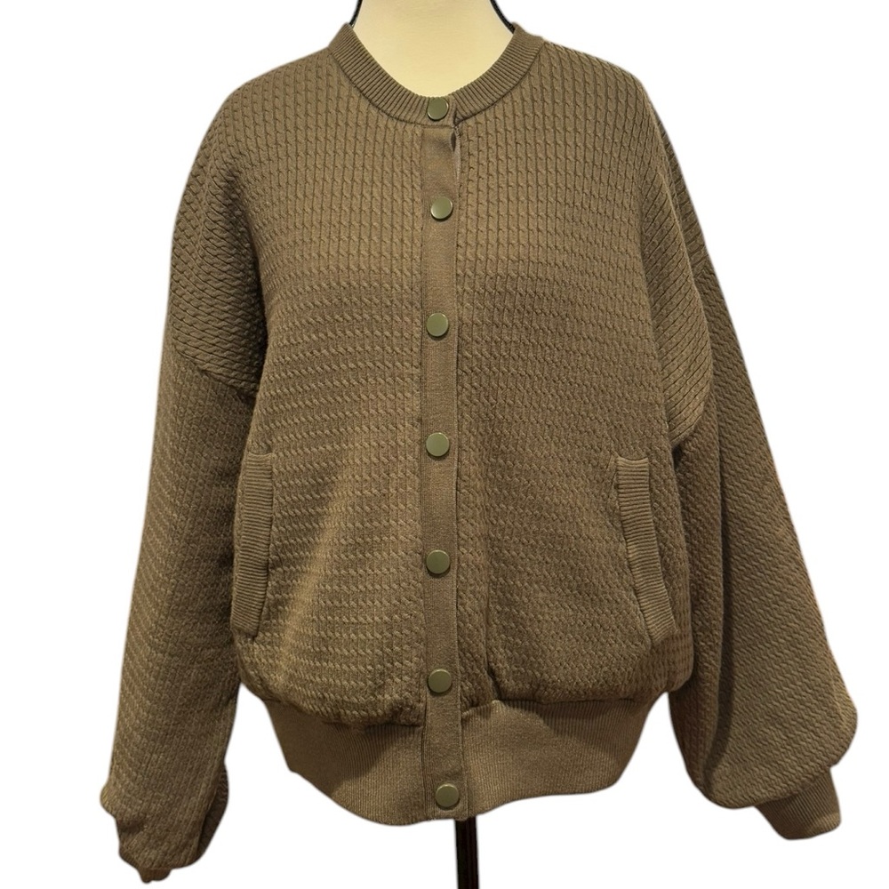 WEWOREWHAT Green Knit Bomber